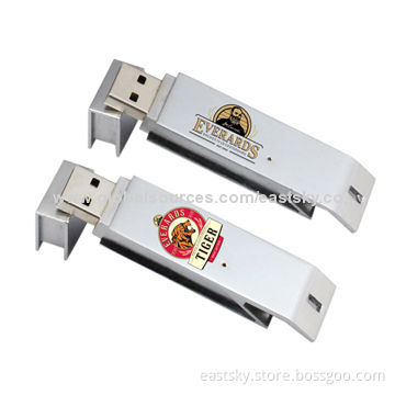 Promotional Bottle Opener Flash Drive with Bottle Opener Function and 64MB to 32GB Memory CapacityNew